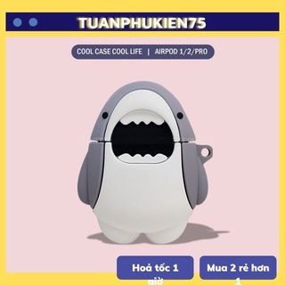 🔥 Case Ap 1/2/3 & Pro 🔥 Freeship 🔥 VỎ BỌC MODEL Cá Mập Cute - Cho Tai Nghe Không Dây (Bluetooth) - Tuanphukien75