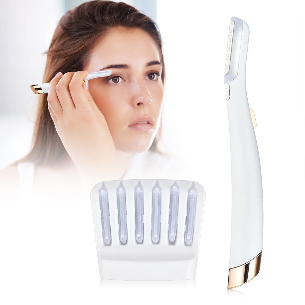 Máy cạo lông mặt tỉa lông mày bằng điện Hailicare có đèn led không đau tiện lợi