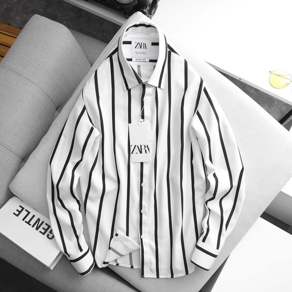 [FREESHIP] Áo sơ mi sọc [ZARA] [BAO ĐỔI TRẢ] cotton siêu mịn mát | BigBuy360 - bigbuy360.vn