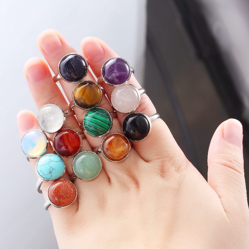 Nhẫn Đính Đá Mắt Hổ Phách Tự Nhiên Phong Cách Vintage