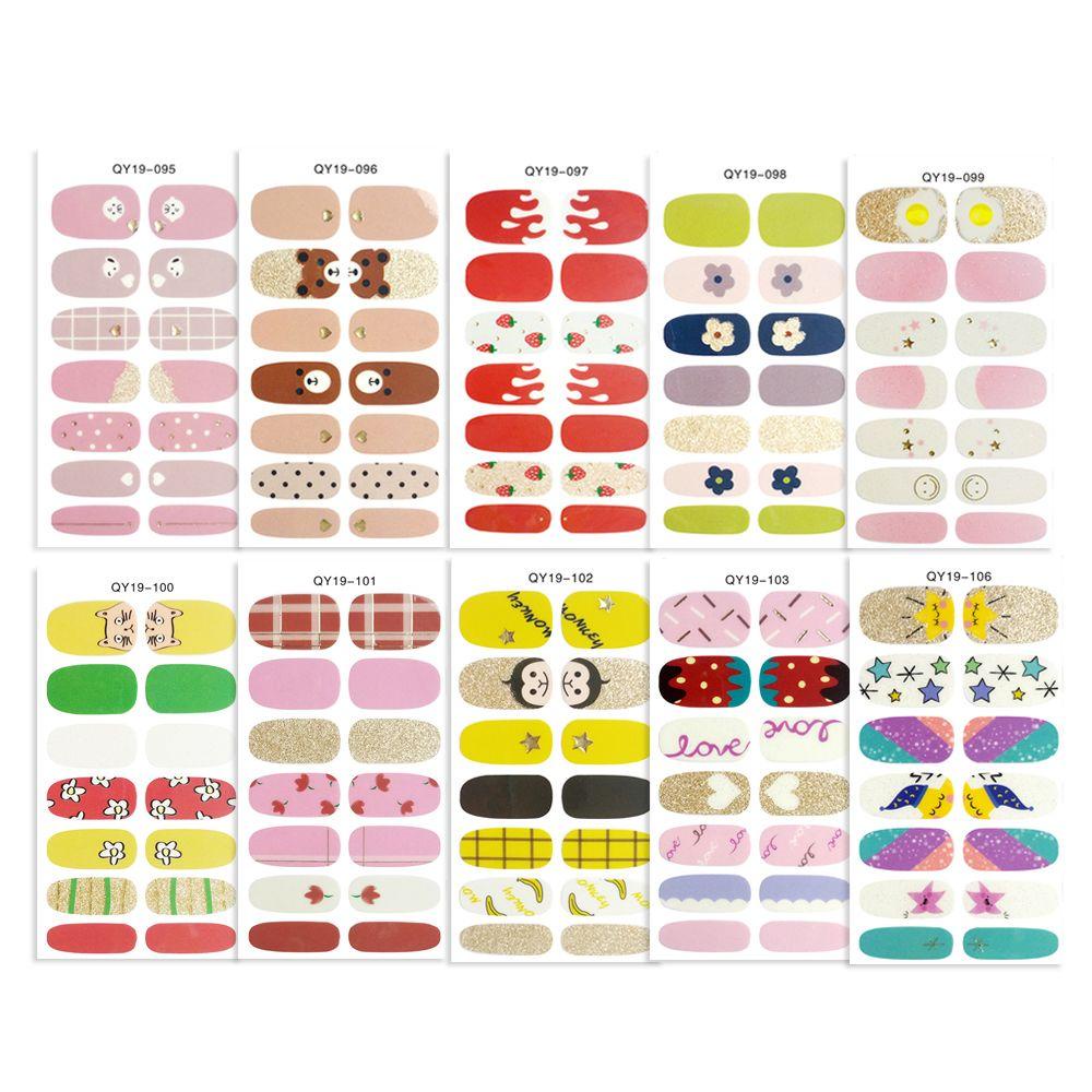 Miếng Dán Trang Trí Móng Tay Chống Nước Tự Dính Họa Tiết Hoạt Hình Dễ Thương DIY