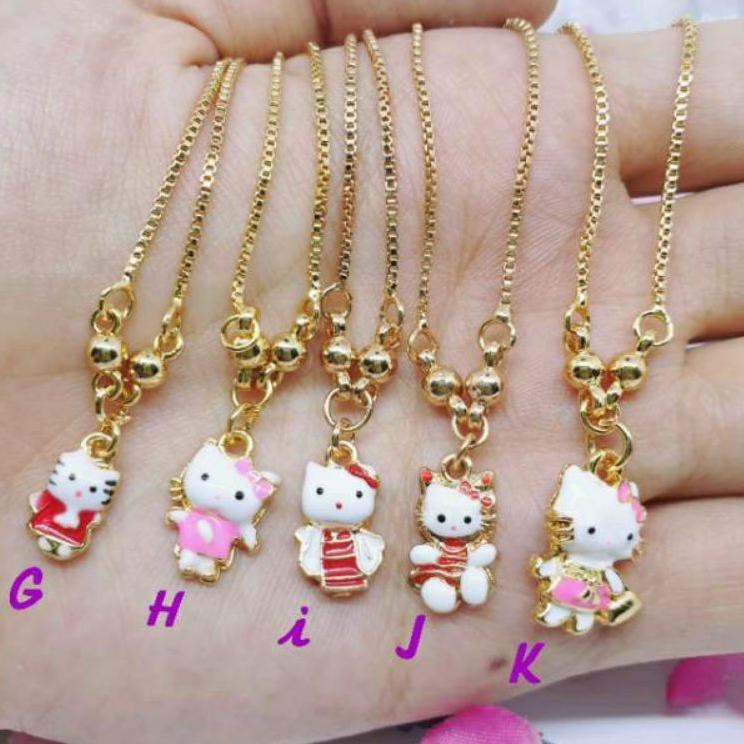 Dây Chuyền Mạ Vàng 18 Kích Thước Lm-23 Uk36cm Mặt Hình Hello Kitty Xinh Xắn Cho Bé