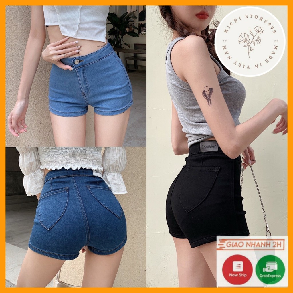 Quần Short Jean Nữ cao cấp Kichistore , Short Jean thiết kế cao cấp nữ M17