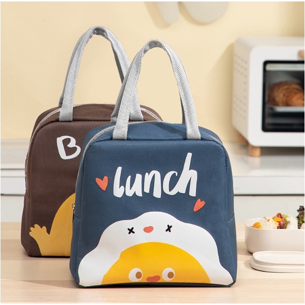 Túi đựng cơm giữ nhiệt Lunch Bag có lớp lót nhôm cách nhiệt, chống thấm nước, hoạ tiết dễ thương đẹp