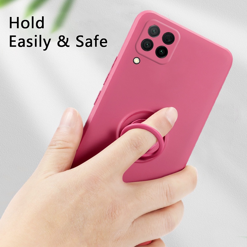 Samsung Galaxy M42 M32 M22 M12 A22 A42 F62 M62 A12 Ốp Điện Thoại Silicone Mềm Chống Sốc Kèm Móc Xỏ Ngón Cho