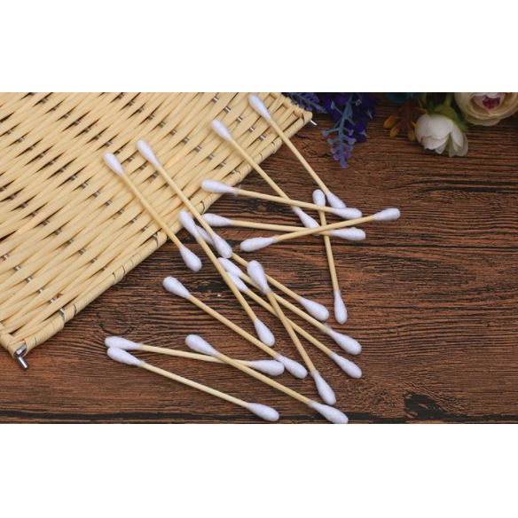 Hộp 450 tăm bông thân gỗ ngoáy tai, tẩy trang, trang điểm XPK319