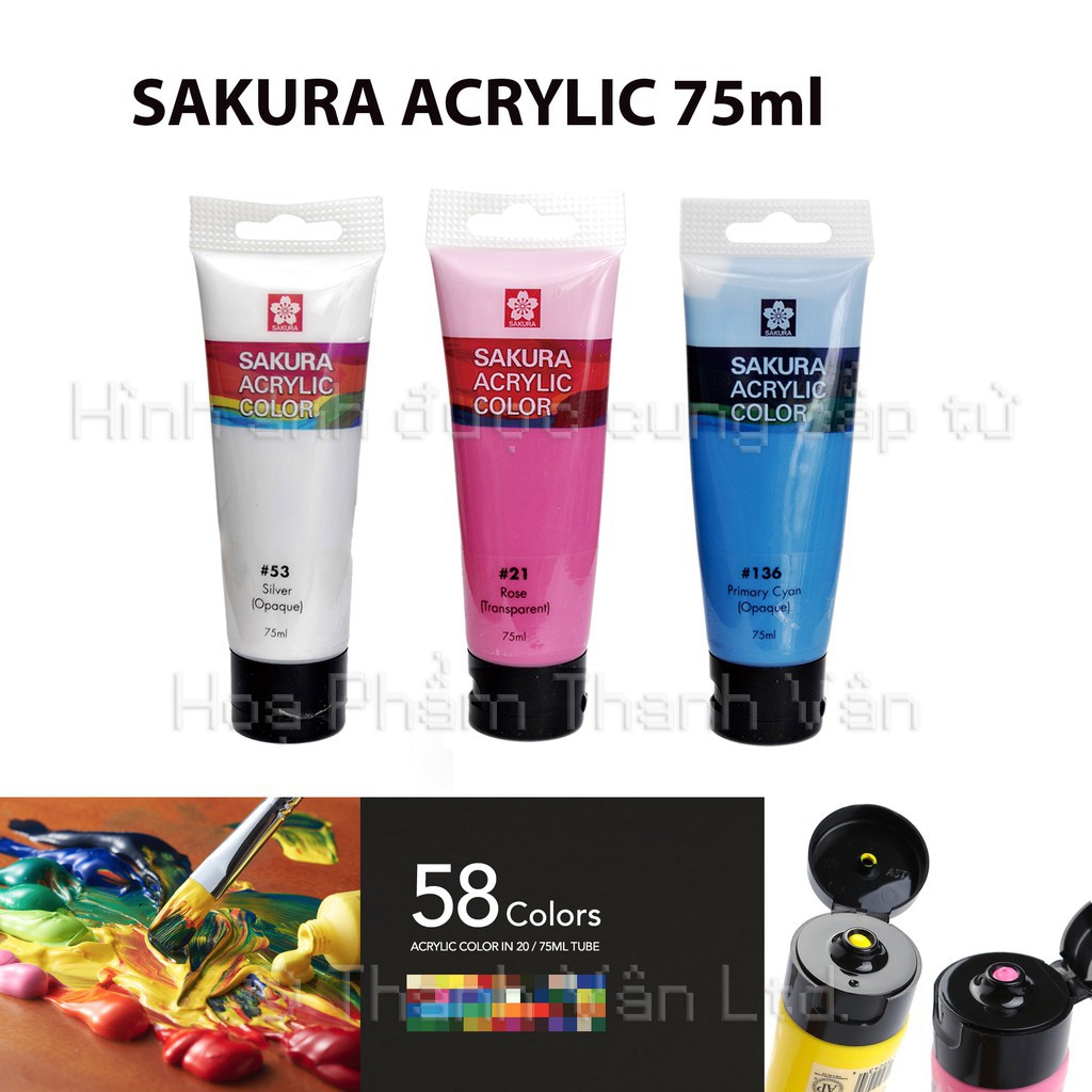 Màu Acrylic Sakura Tuýp 75ml (Màu Lẻ) (Full Tube XAC75)