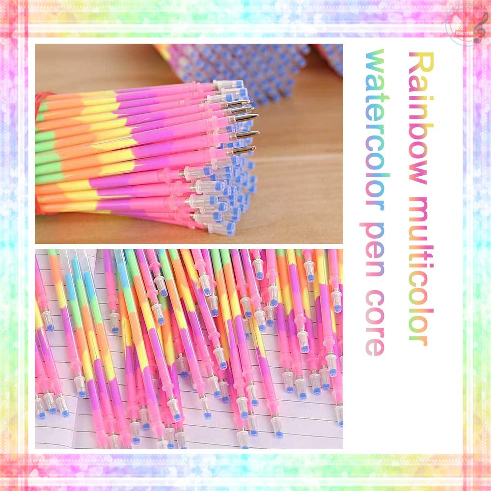 12Pcs Pen Refills Multi-color Rainbow 0.5mm School Office Supplies Highlighter Pen Core