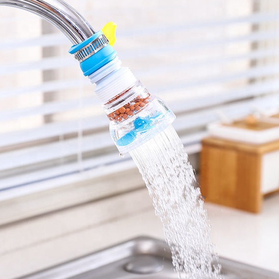 Đầu vòi tăng áp, đầu lọc nước gắn vòi trực tiếp có hạt lọc nano kháng khuẩn kết hợp cánh quạt mini tăng áp lực nước