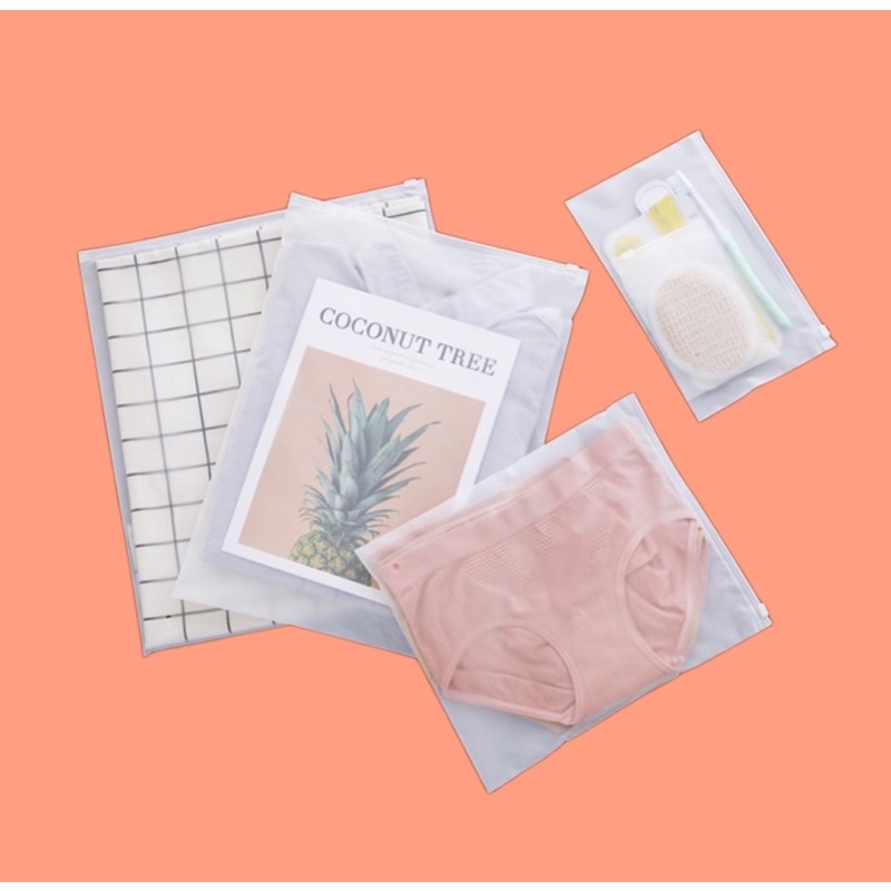 Túi zip khoá lụa mờ đựng quần áo, phụ kiện dẻo dai, bền, tiện dụng