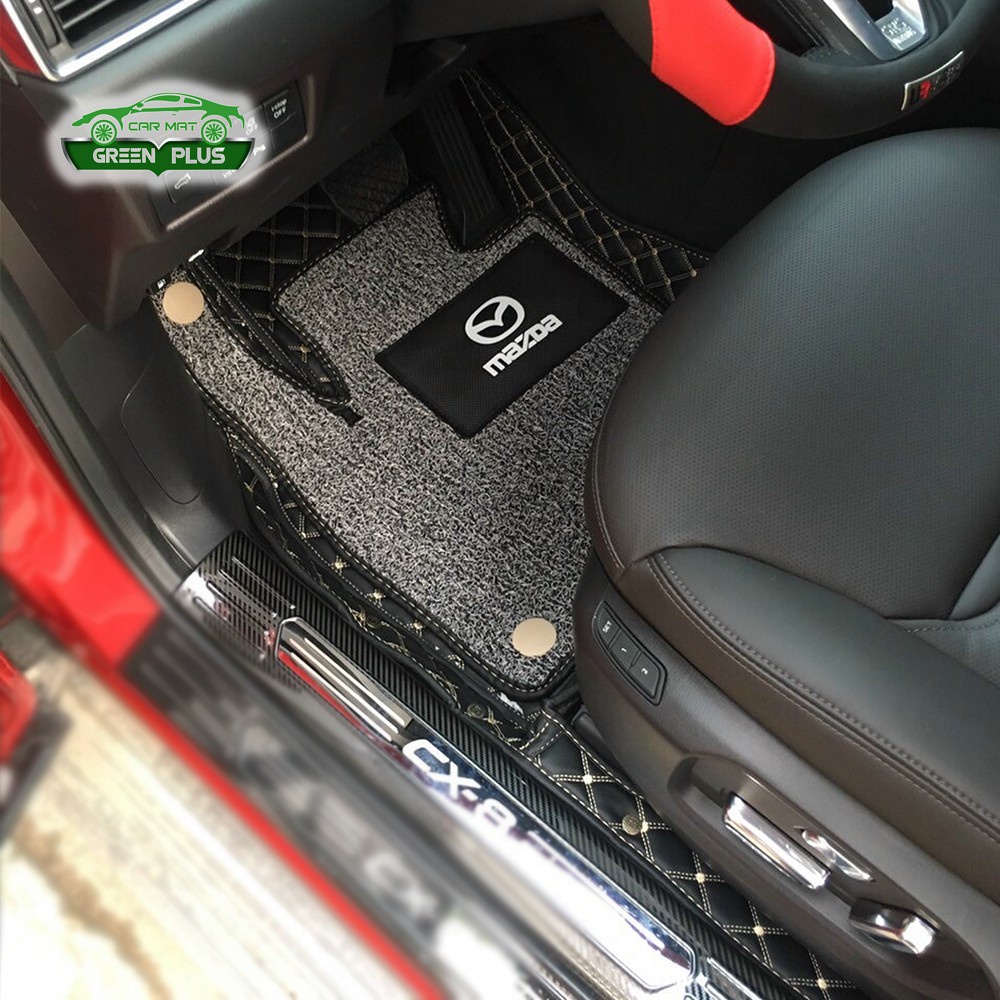 Thảm lót sàn ô tô 6D Mazda Cx8  da Pu cao cấp, chống nước, phủ kín 90% sàn xe