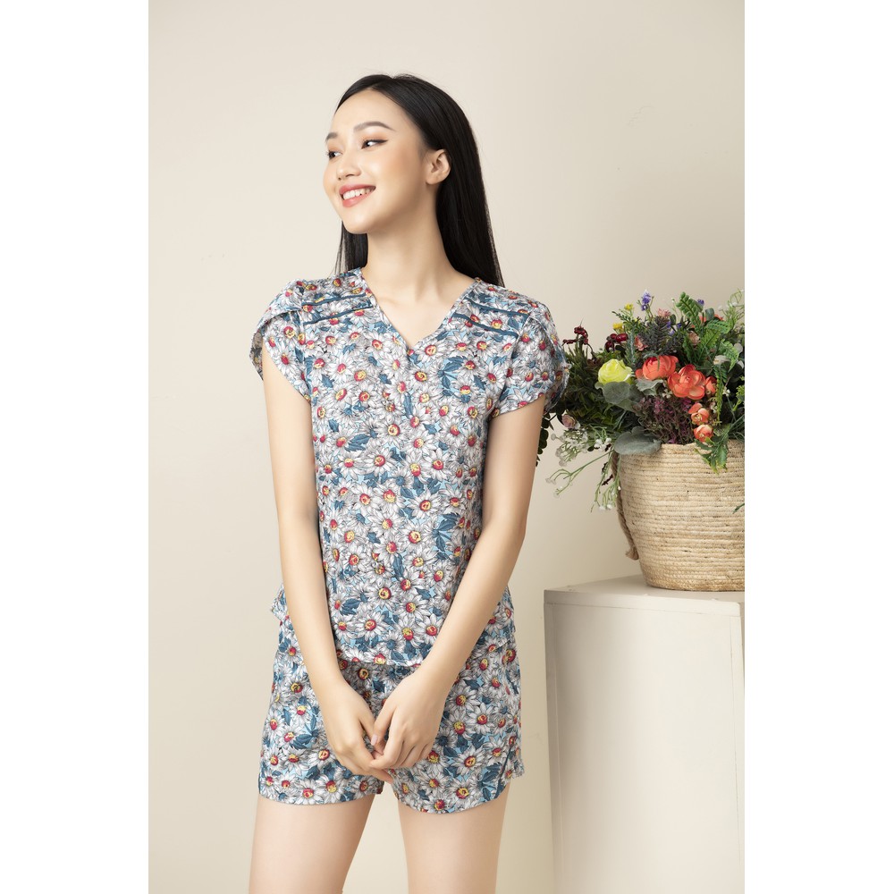 Bộ đồ ngủ lụa mặc nhà cao cấp Sweeten your life S chất tơ đũi mềm mại