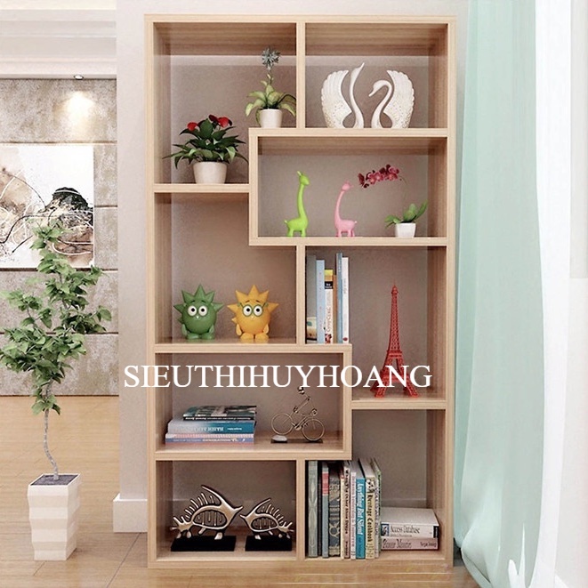 Kệ Sách Gỗ Để Sàn Kệ Sách Chữ U Đa Năng - Đa Tầng Thông Minh Màu Vân Gỗ - Gỗ Ép MDF -SIÊU THỊ HUY HOÀNG