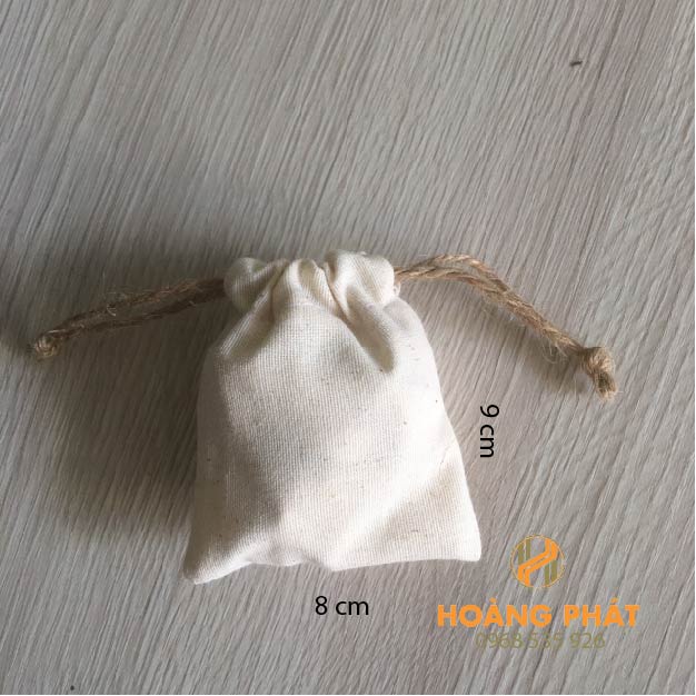Túi dây rút vải canvas mỏng 190gsm dây dừa/dây cotton