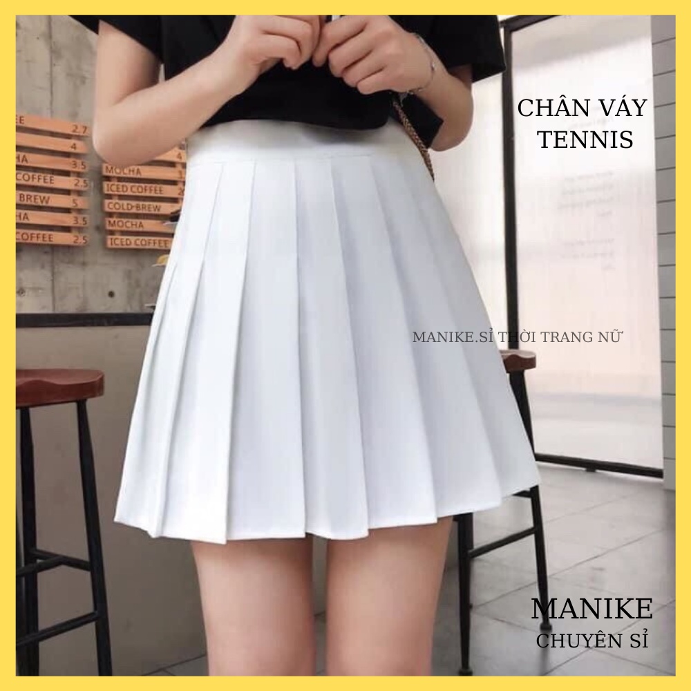 Chân Váy Tennis Lưng Cao Ngắn Dáng Xòe Manike Hàng Cao Cấp,Chân Váy Xếp Li Nâu