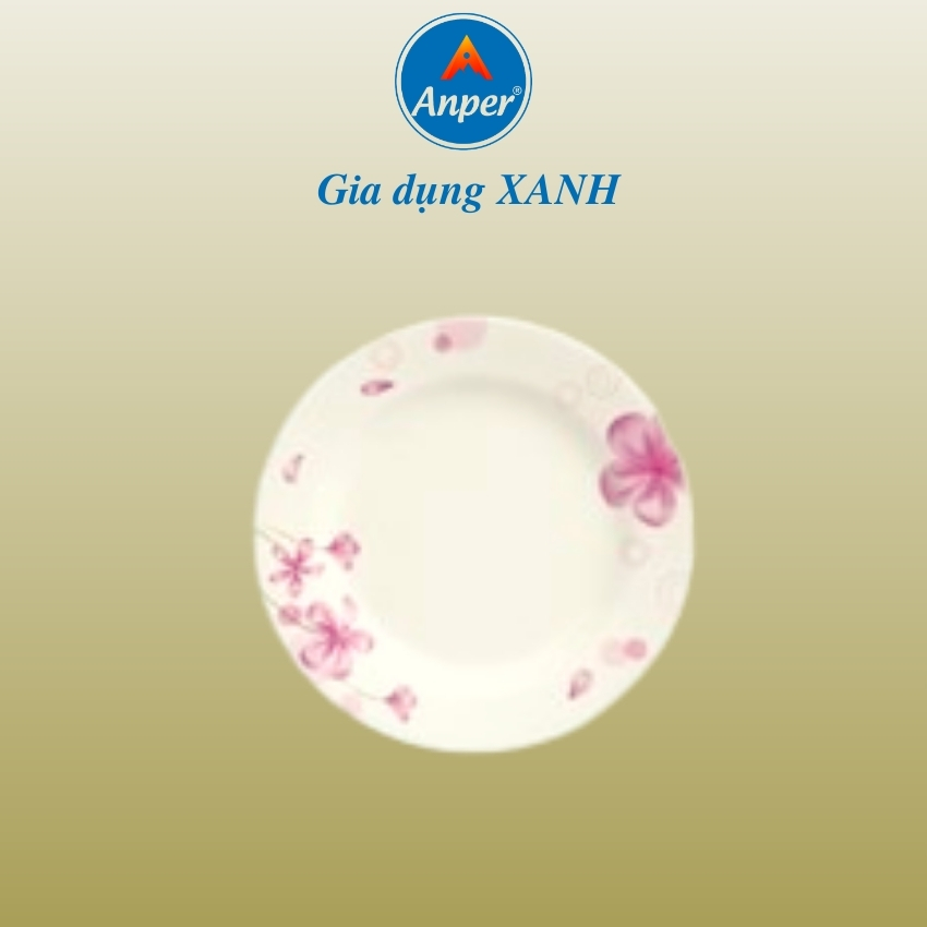 Đĩa Dĩa Cạn Dày Size 9 (23cm) Anper Nhựa Kiểu Nhật Hàn Cứng Cao Cấp An Toàn Sang Trọng, Dùng Gia Đình Và Nhà Hàng