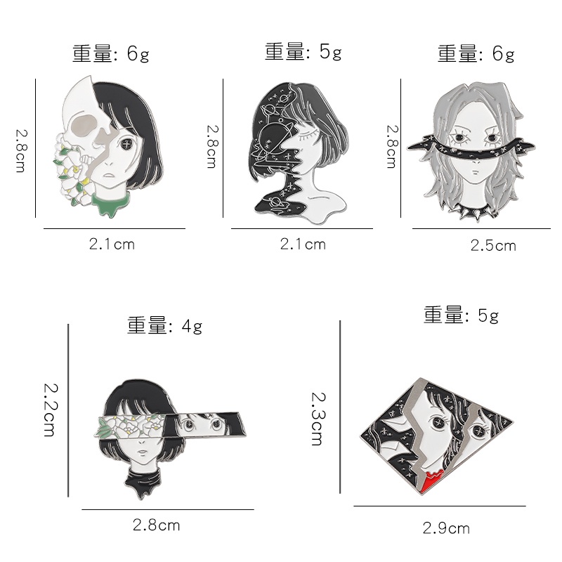 Ghim Cài Áo Họa Tiết Đầu Lâu Phong Cách Anime Độc Đáo