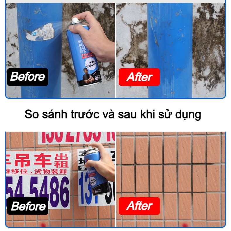 [GIÁ TỐT] Bình xịt tẩy vết keo, băng dính trên kính, gương, xe ô ô không làm xước đồ 200ml Jiuniuxing
