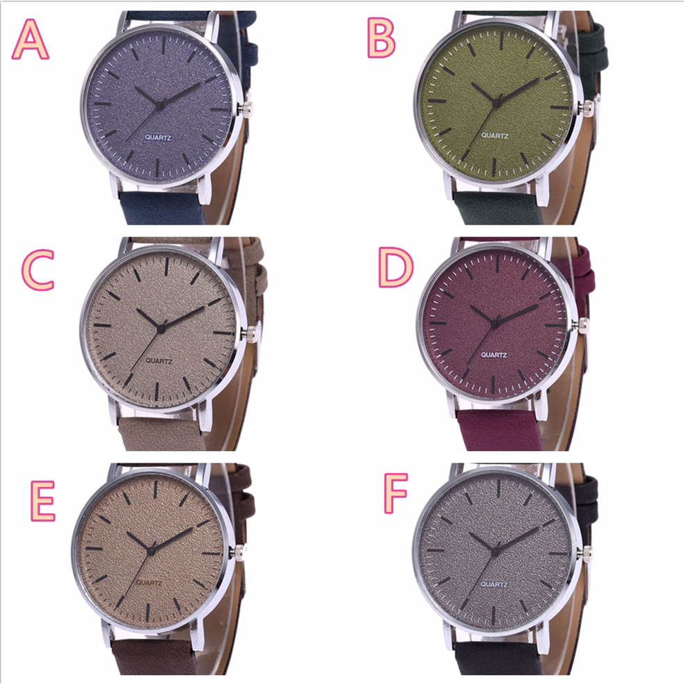 [XIJING-COD] Fashion Casual Roman Scale Imitation Leather Quartz Wrist Watch Unisex Couple Gift