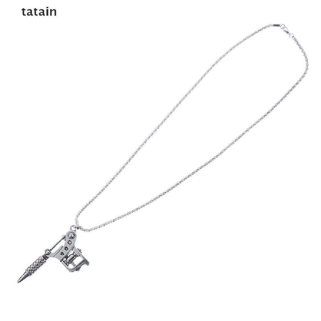 [TAT] Mini Tattoo Machine Tool Pendant Necklace Punk Vintage Tattoo Key Holder CVX