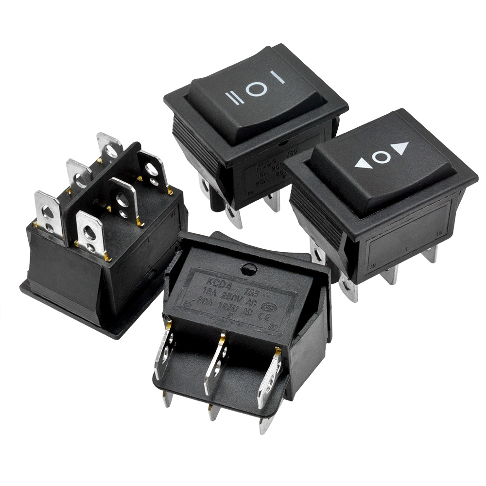 Công tắc bật tắt PCBFUN KCD4 4 chân mạ bạc 30A 250V 25x31mm có đèn LED