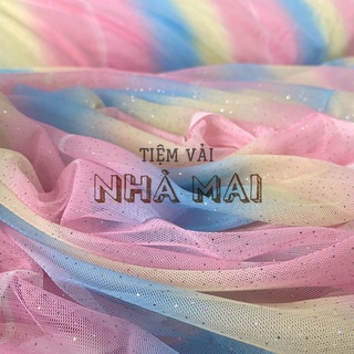 1m lưới ombre 3 màu ánh nhũ lấp lánh