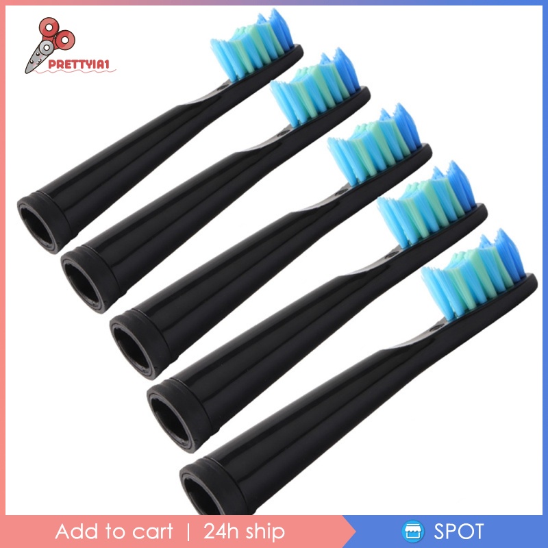 [Hàng mới về] Set 5 đầu bàn chải màu xanh dương đen dùng để thay thế sử dụng cho bàn chải điện Seago PRETTYIA1