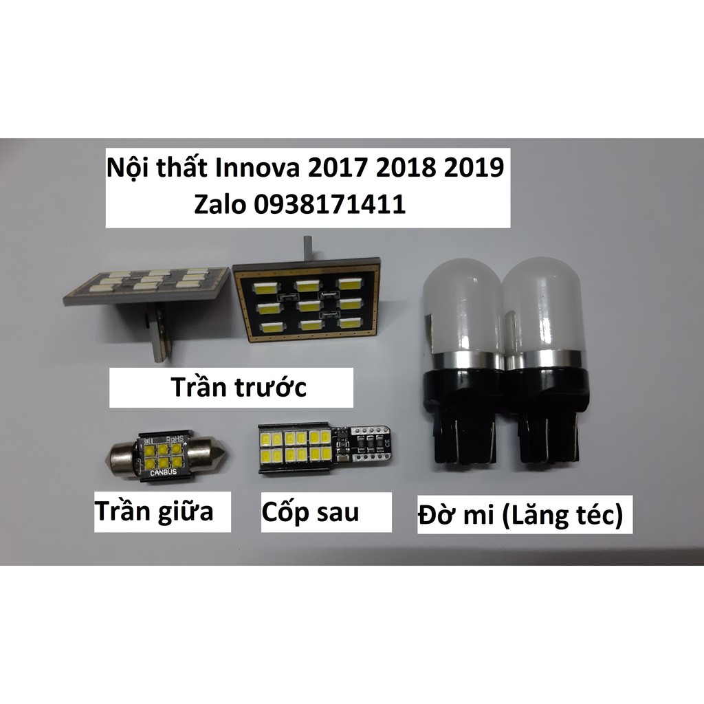 [Mã LIFEAUMAY giảm 10% tối đa 30k đơn 150k] Innova 2017 2018 2019 bộ led nội thất đờ mi lăng téc