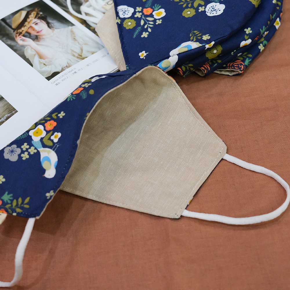 Khẩu trang vải 3 lớp họa tiết Hoa Lá Chim Vintage, có nút tăng giảm dây dễ điều chỉnh - KTCNX | BigBuy360 - bigbuy360.vn
