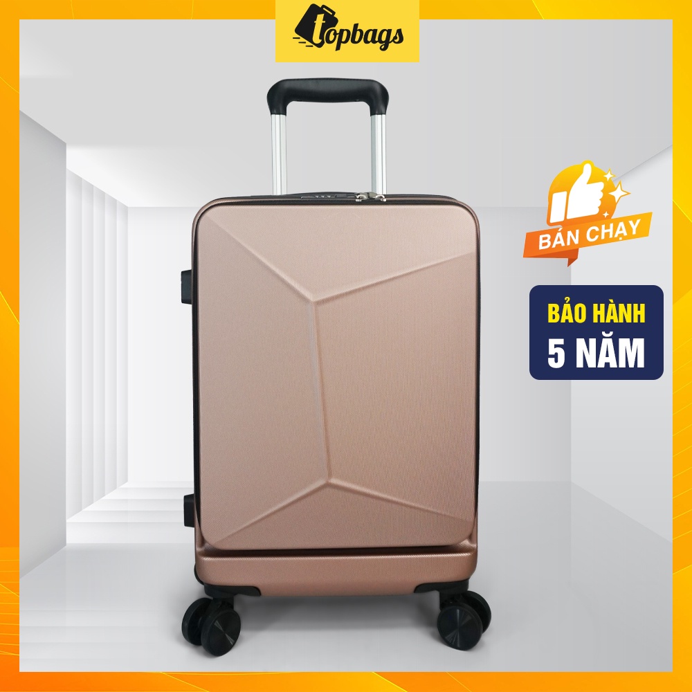 Vali kéo nhựa thời trang size 20” mở nắp phía trước VL037-VL038 Hồng Gold