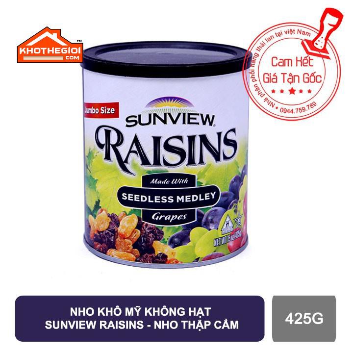 Nho khô mỹ không hạt Sunview Raisins Mỹ 425g { Luôn Cập Nhật DATE mới }