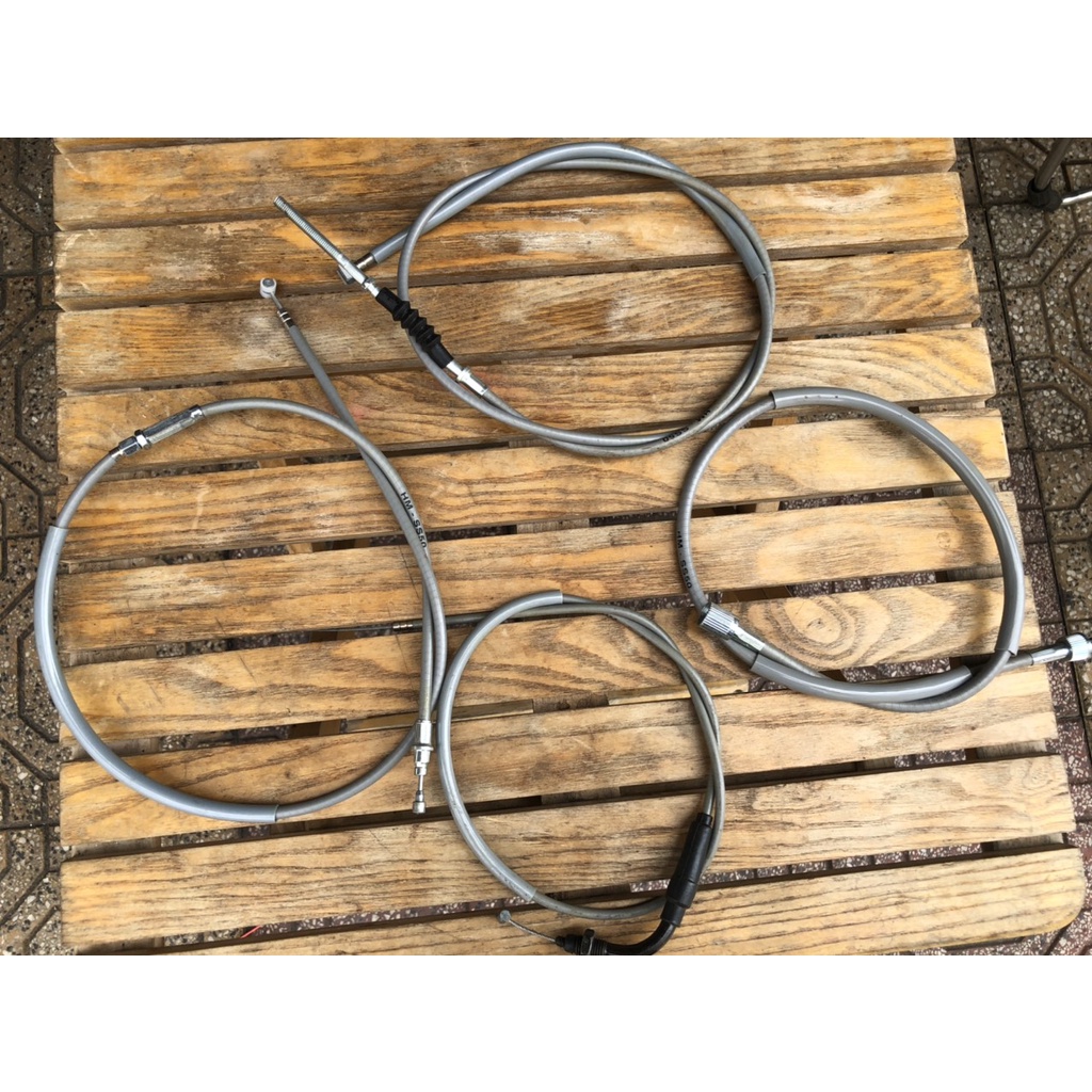 Bộ 4 dây : côn + thắng + Km + ga cuốn màu xám cho xe honda 67-71 ghidong thấp