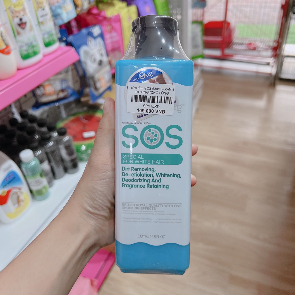 (loại xịn chuẩn công ty) sữa tắm SOS 530ml cho chó mèo - Có tem