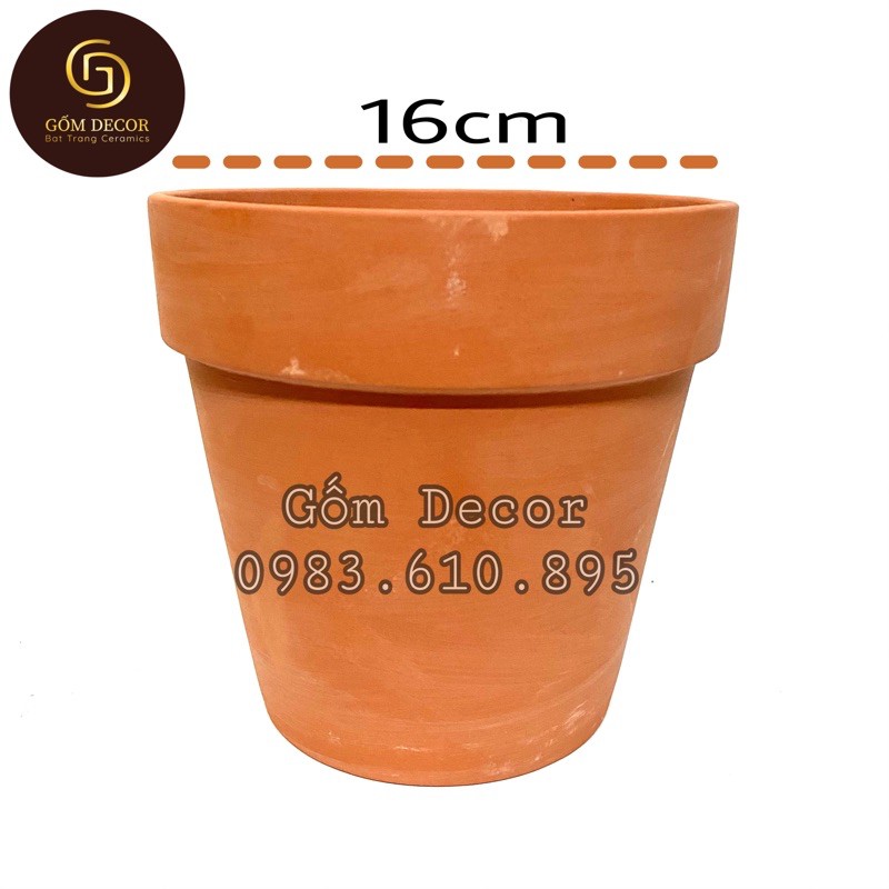 Chậu Đất Nung Size 16cm Trồng Sen Đá, Xương Rồng
