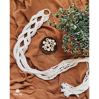 Dây macrame treo chậu cây handmade (kèm móc treo chữ S)