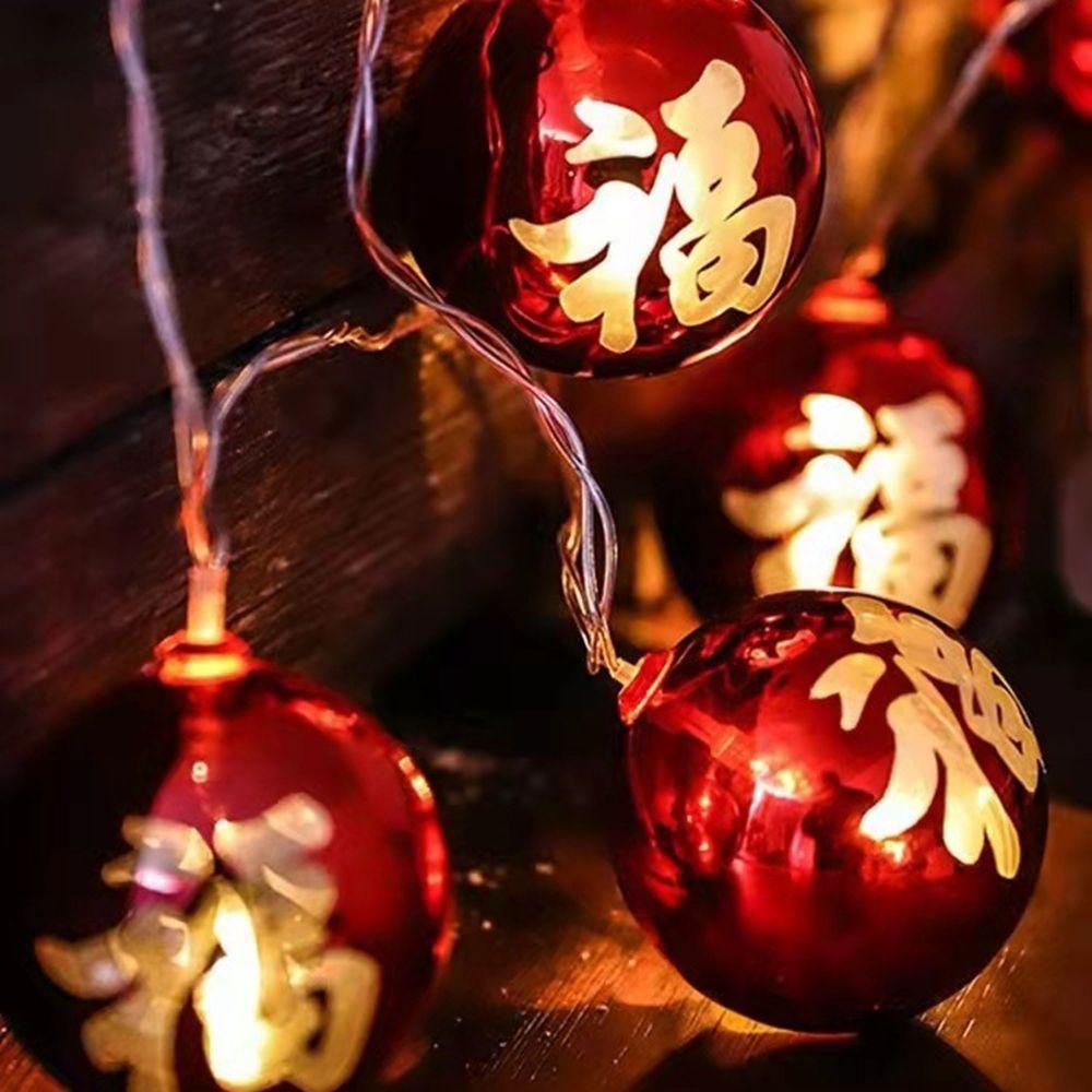 Dây Đèn Lồng Kèm Hộp Pin Trang Trí Năm Mới Phong Cách Trung Hoa