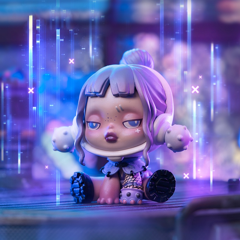 Chính hãng với mã chống hàng giả SP5 thế hệ POPMART Bubble Matt SKULLPANDA loạt đồ chơi hộp đêm thành phố mù đã được xác nhận