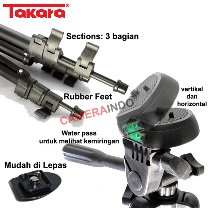 Giá Đỡ Ba Chân Takara Eco 173a Cho Camera Hành Trình Gopro