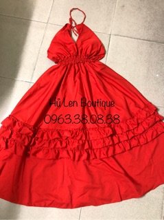 ĐẦM MAXI NHẤN BÈO CỔ YẾM (KÈM VIDEO HÌNH THẬT)