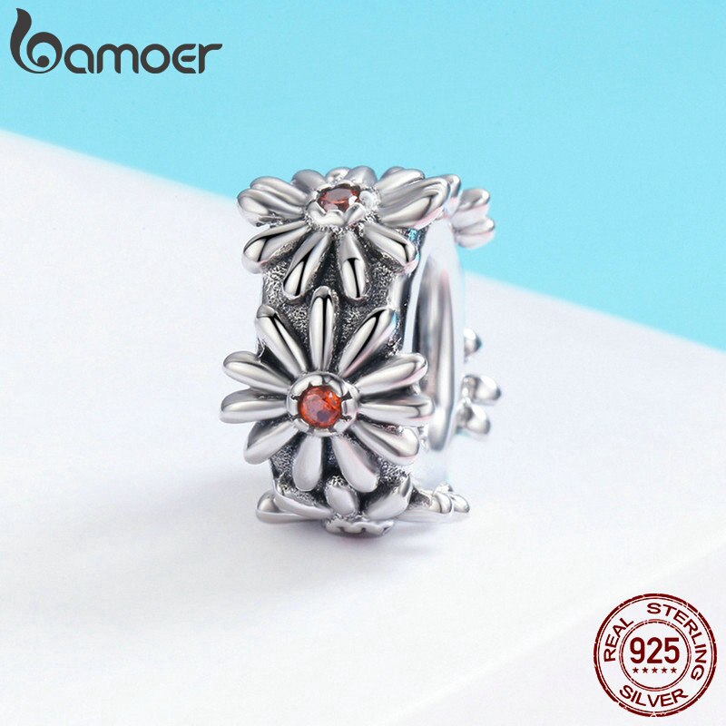 Hạt charm Bamoer trang trí vòng tay hình hoa cúc dễ thương