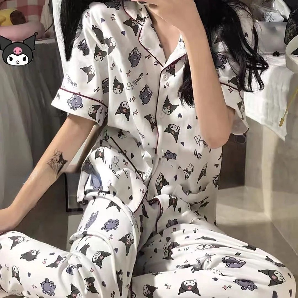 Bộ Đồ Ngủ In Hình Kulomi Dễ Thương Phong Cách Hàn Quốc Thời Trang Mùa Hè Cho Nữ