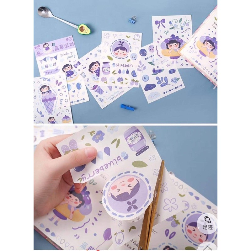 Sticker dán Cô bé ham ăn quà vặt