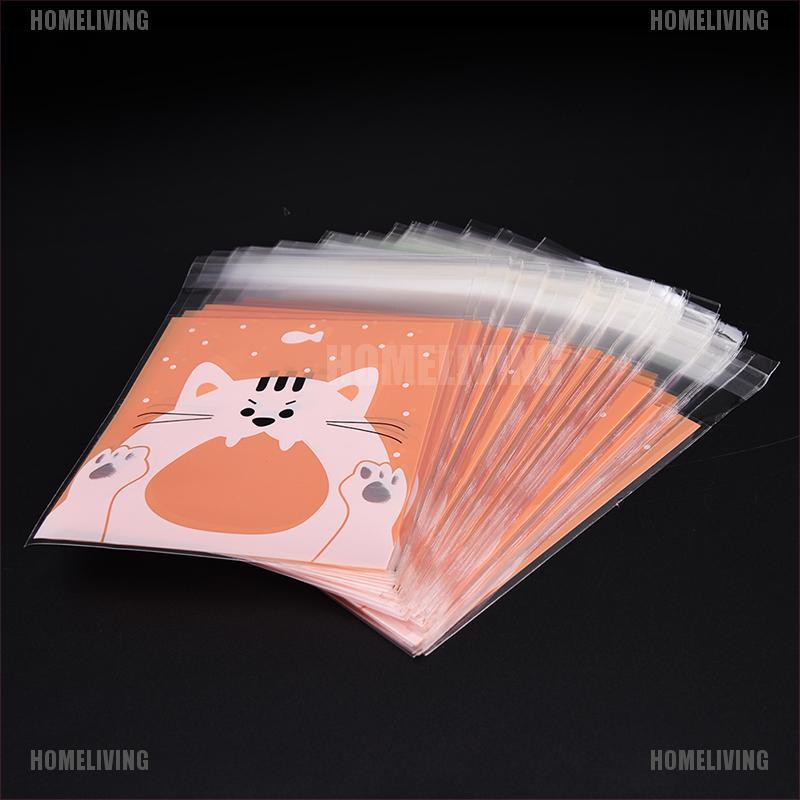 Set 100 túi nhựa đựng bánh kẹo dễ thương