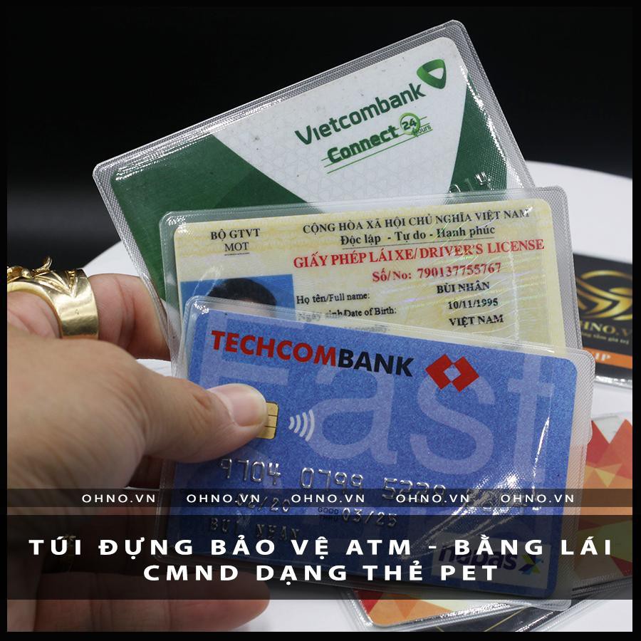 Vỏ bọc thẻ căn cước bằng lái thẻ tín dụng trong suốt.