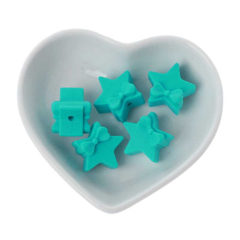 Đồ Chơi Xỏ Hạt Cườm Đầy Màu Sắc Hình Ngôi Sao Năm Cánh Bằng Silicone Dành Cho