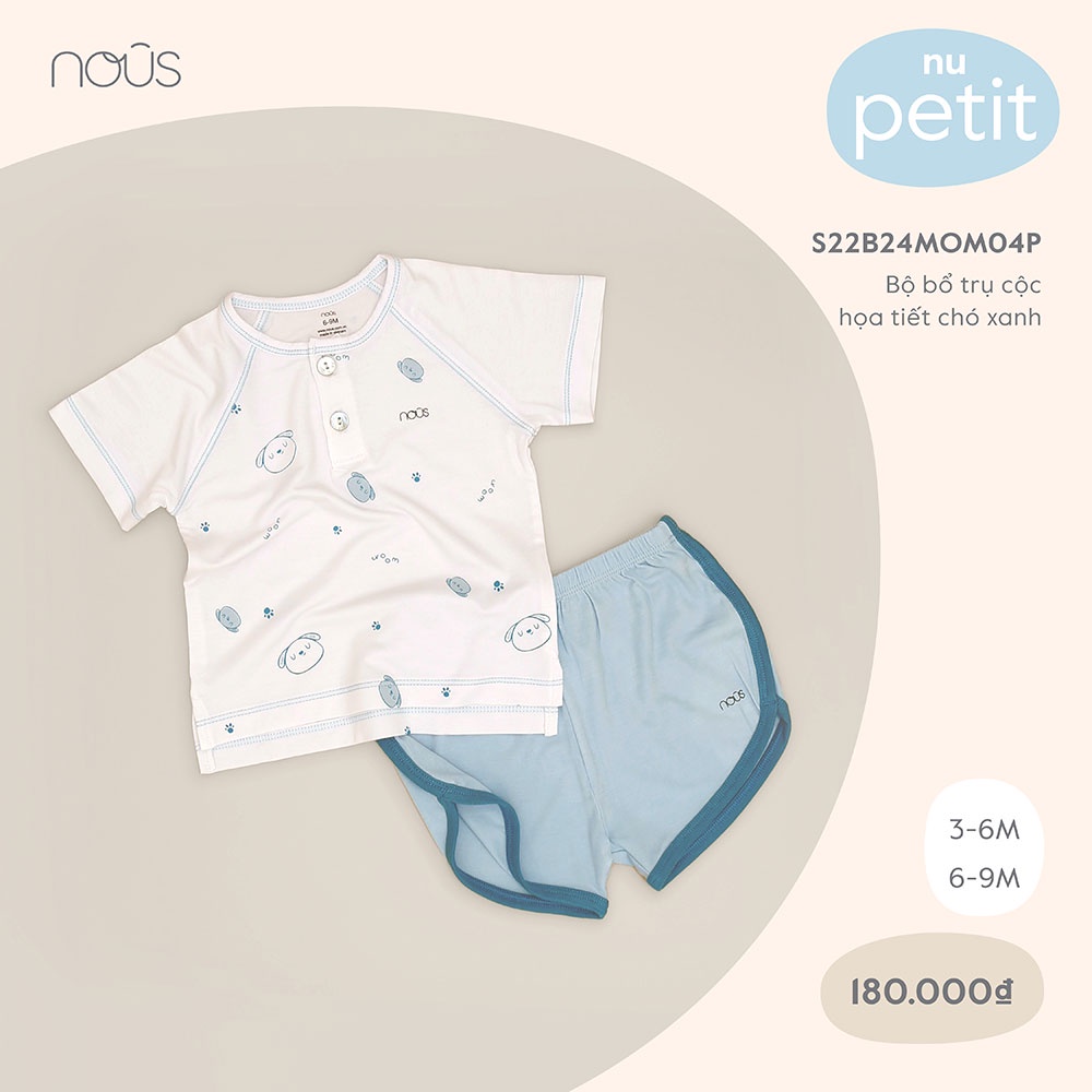 Bộ Quần Áo Cộc Nous Hình Hồng Dâu Tây Cho Bé Trai Bé Gái  - Chất Liệu Nu Petit (Size từ 3-9 Tháng)