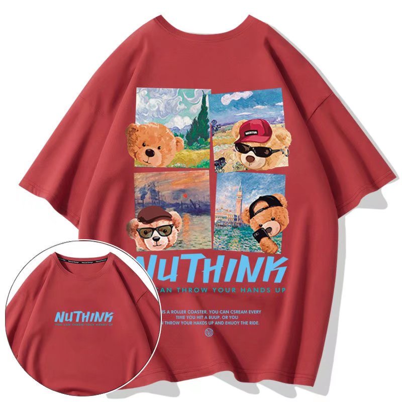 Áo Thun Tay Ngắn Dáng Rộng In Họa Tiết Hoạt Hình Phong Cách Đường Phố Thời Trang Mùa Hè Cho Nam size M-8XL