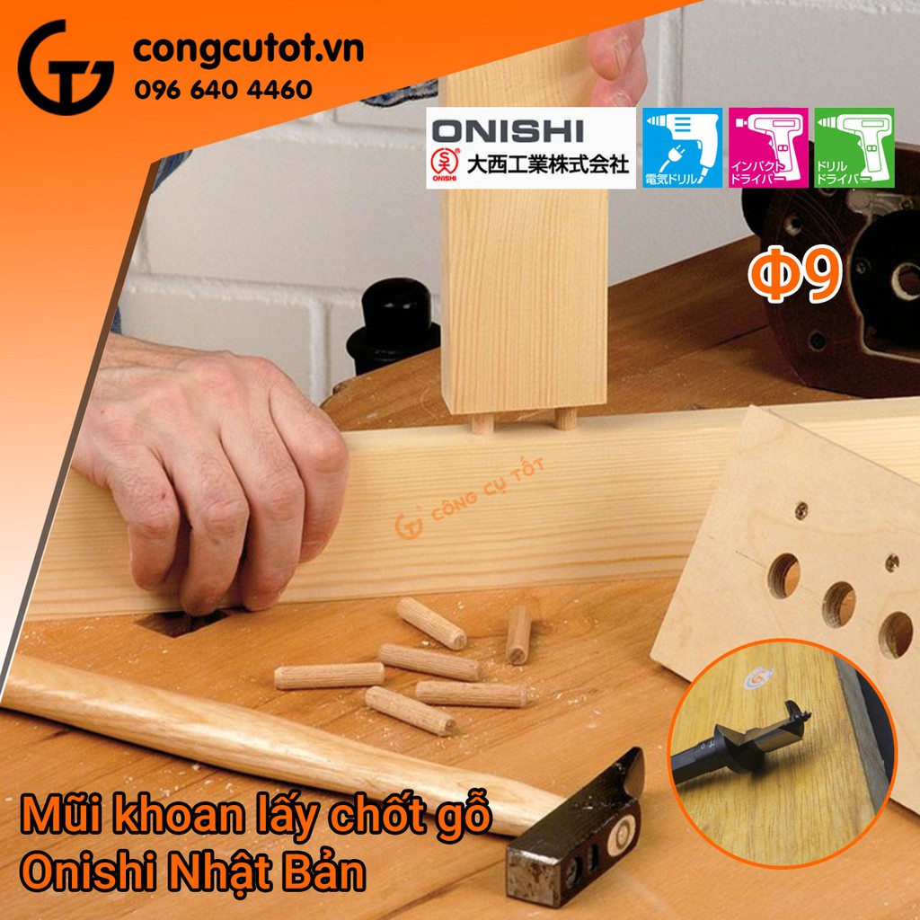 Mũi khoan lấy chốt gỗ  chuôi lục Onishi Nhật Bản