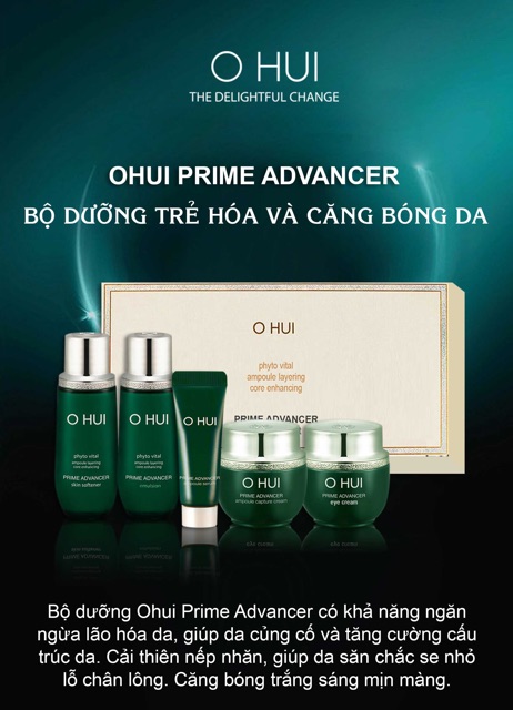 Bộ mini dưỡng da chống lão hoá ohiu -5 món