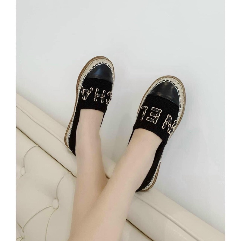 Slipon đế cói đi hè cực tiện xỏ cái là đi ngay, Giày lười cói dạ siêu xinh êm mềm